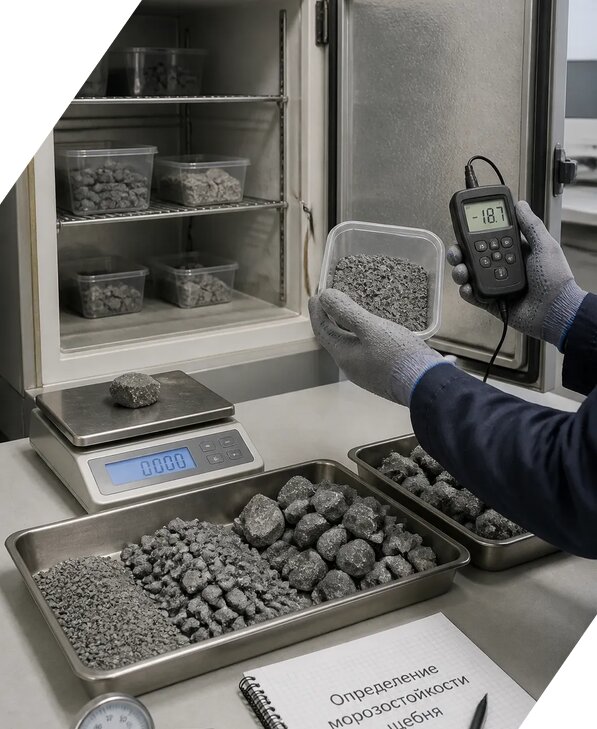 Определение морозостойкости щебня в Назарове от 3597 р. | ЭкспертизаРоссия