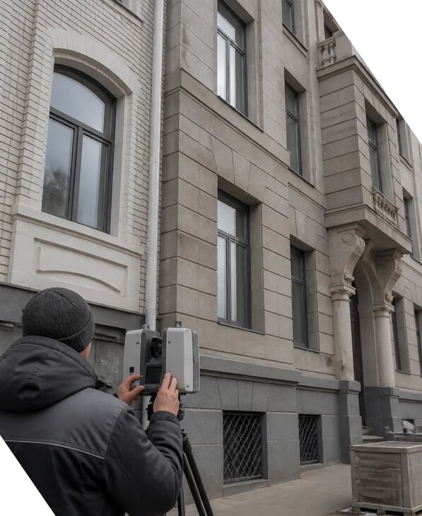 Лазерное сканирование фасадов зданий для обследования в Назарове